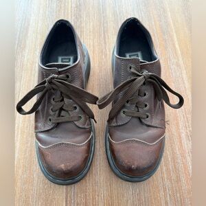 Vintage Dr. Martens Brown Leather Lace-Up Oxford Shoes MADE IN ENGLAND Sz 7
